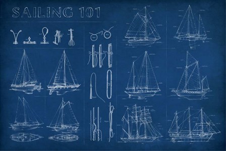 Sailing Infograph by Ethan Harper art print