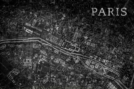 Map Paris Black by Posters International Studio art print