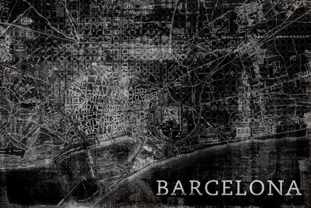 Map Barcelona Black by Posters International Studio art print