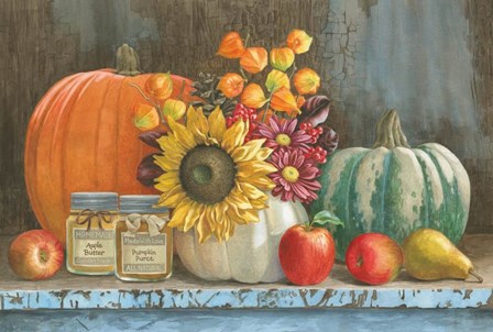 Harvest Bench by Beth Grove art print