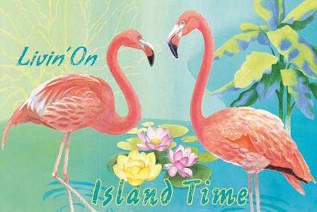 Island Time Flamingo I by Beth Grove art print