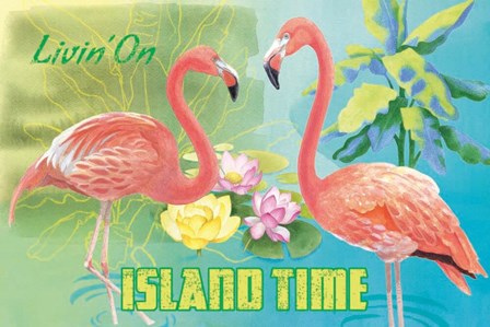 Island Time Flamingo I Bright by Beth Grove art print