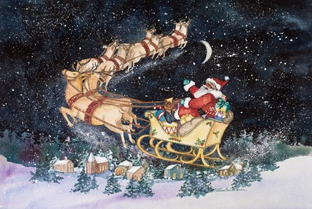 Santas Ride by Kathleen Parr McKenna art print