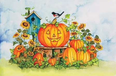 Halloween Pumpkins by Kathleen Parr McKenna art print