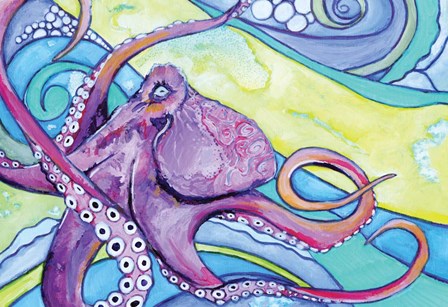 Surfin&#39; Octopus by Anne Seay art print
