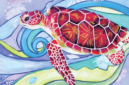 Surfin&#39; Turtle by Anne Seay art print