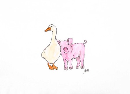 Duck and Pig by Molly Susan Strong art print