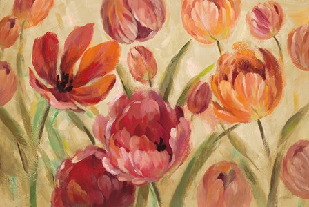 Expressive Tulips Neutral by Silvia Vassileva art print