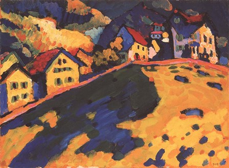 Houses on a Hill, 1909 by Wassily Kandinsky art print