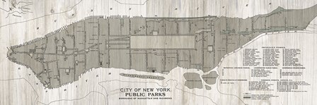 New York Parks Map by Wild Apple Portfolio art print