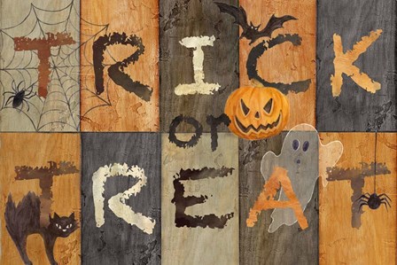 Halloween Trick or Treat Rectangle by Cynthia Coulter art print