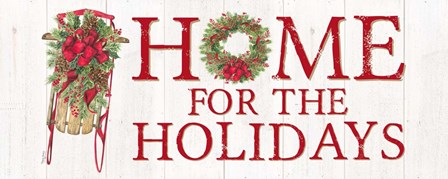 Home for the Holidays Sled Sign by Tara Reed art print