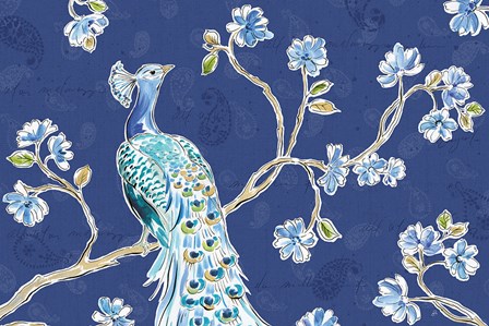 Peacock Allegory I Blue by Daphne Brissonnet art print