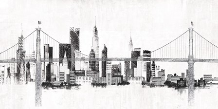 Bridge and Skyline Silver by Avery Tillmon art print