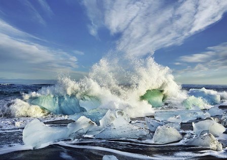 Waves breaking, Iceland by Frank Krahmer art print
