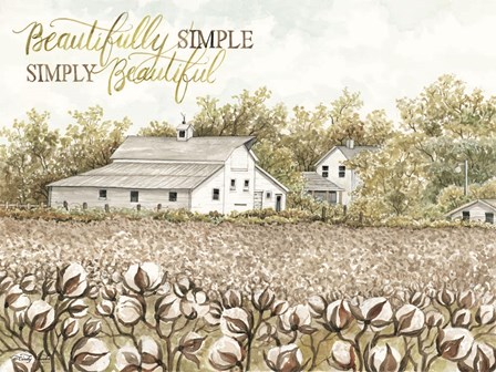 Beautifully Simple Cotton Farm by Cindy Jacobs art print