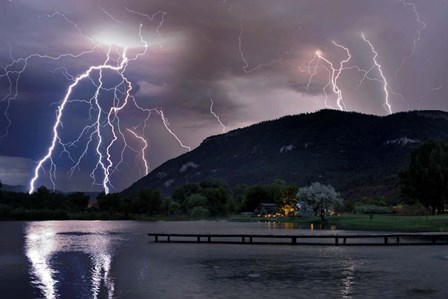Lightning Campground by Mike Jones Photo art print
