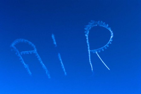 Skywriting The Letters Air In Cloudless Sky by Vintage PI art print
