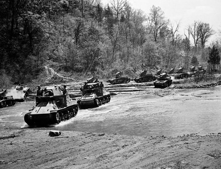 1940s World War Ii 12 Us Army Armored Tanks by Vintage PI art print