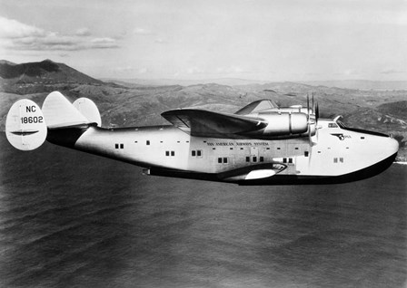 1930s 1940s Pan American Clipper Flying Boat by Vintage PI art print