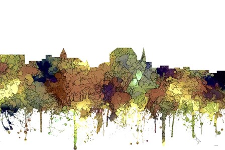 Augusta Maine Skyline - Safari Buff by Marlene Watson art print