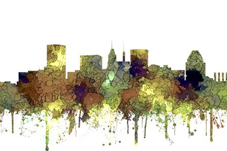 Baltimore Maryland Skyline - Safari Buff by Marlene Watson art print