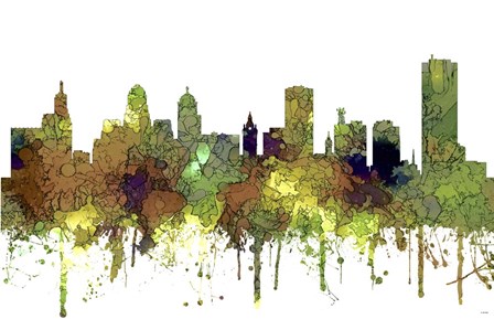 Buffalo New York Skyline - Safari Buff by Marlene Watson art print