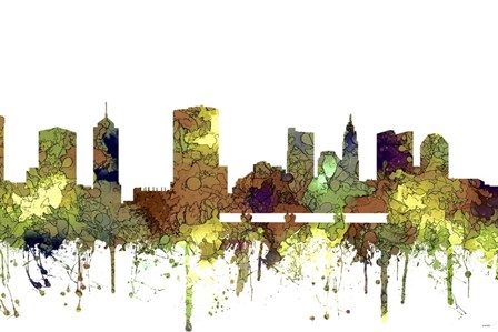 Columbus Ohio Skyline - Safari Buff by Marlene Watson art print