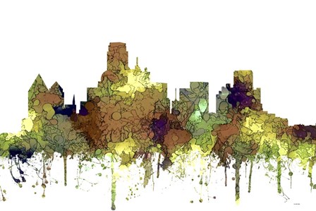 Dallas Texas Skyline - Safari Buff by Marlene Watson art print