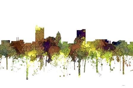 Fort Wayne Indiana Skyline - Safari Buff by Marlene Watson art print