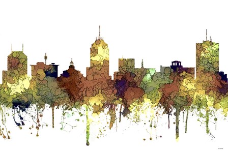 Fresno California Skyline - Safari Buff by Marlene Watson art print