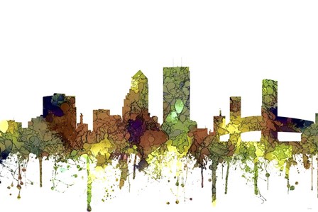 Jacksonville Florida Skyline - Safari Buff by Marlene Watson art print
