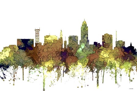 Lincoln Nebraska  Skyline - Safari Buff by Marlene Watson art print