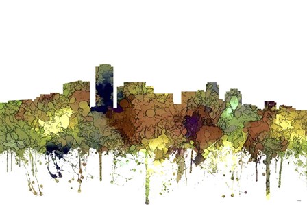 Long Beach California Skyline - Safari Buff by Marlene Watson art print