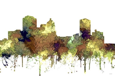 Montgomery Alabama Skyline - Safari Buff by Marlene Watson art print