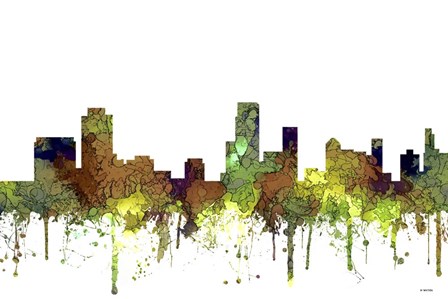 Newark New Jersey Skyline - Safari Buff by Marlene Watson art print