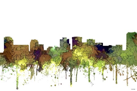 Norfolk Virginia Skyline - Safari Buff by Marlene Watson art print