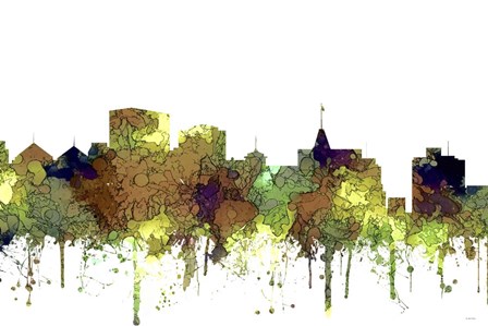 Oakland California Skyline  Safari Buff by Marlene Watson art print