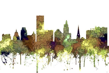 Providence Rhode Island Skyline - Safari Buff by Marlene Watson art print
