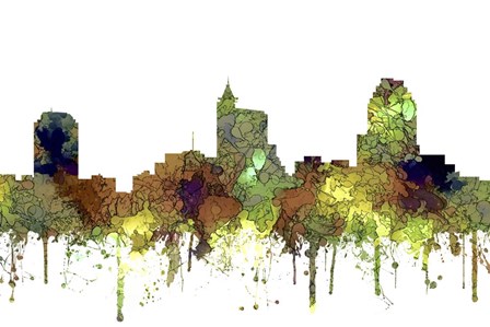 Raleigh North Carolina Skyline - Safari Buff by Marlene Watson art print