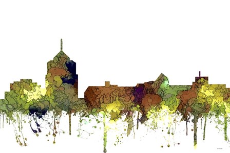 Roanoke Virginia Skyline - Safari Buff by Marlene Watson art print