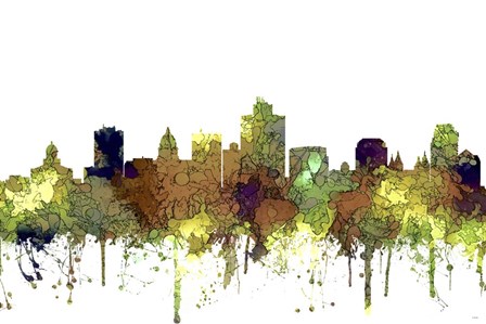 Saltlake City Utah Skyline - Safari Buff by Marlene Watson art print