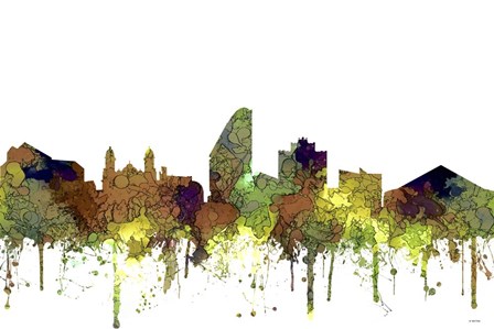 San Jose California Skyline - Safari Buff by Marlene Watson art print