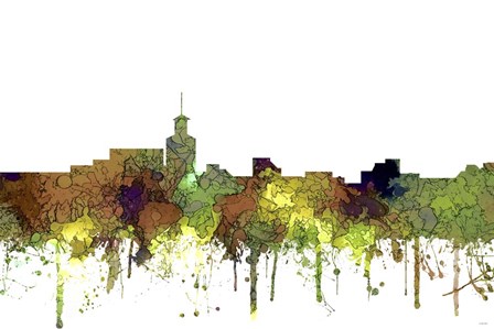 Santa Fe New Mexico Skyline - Safari Buff by Marlene Watson art print