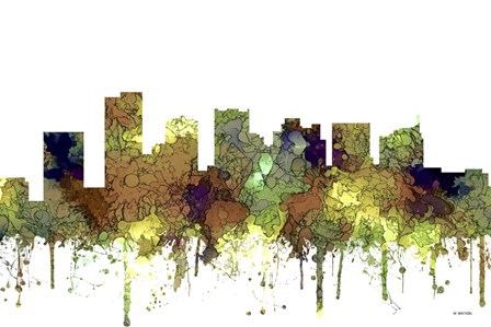 Scottsdale Arizona Skyline - Safari Buff by Marlene Watson art print