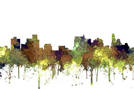 Springfield Illinois Skyline - Safari Buff by Marlene Watson art print