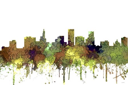 St Paul Minnesota Skyline - Safari Buff by Marlene Watson art print