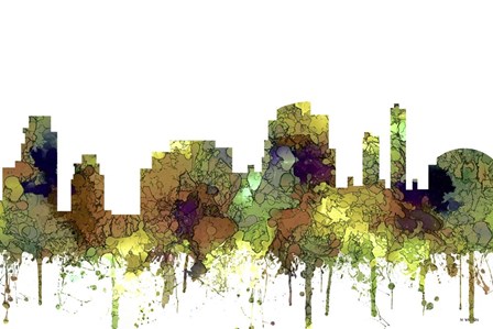 Tempe Arizona Skyline - Safaro Buff by Marlene Watson art print