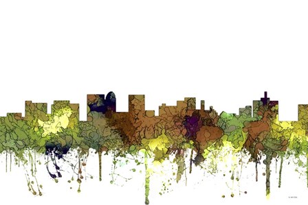 Topeka Kansas Skyline - Safari Buff by Marlene Watson art print