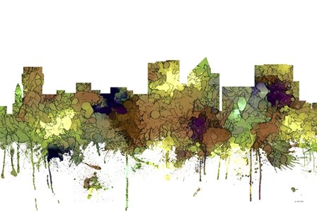 Wichita Kansas Skyline - Safari Buff by Marlene Watson art print